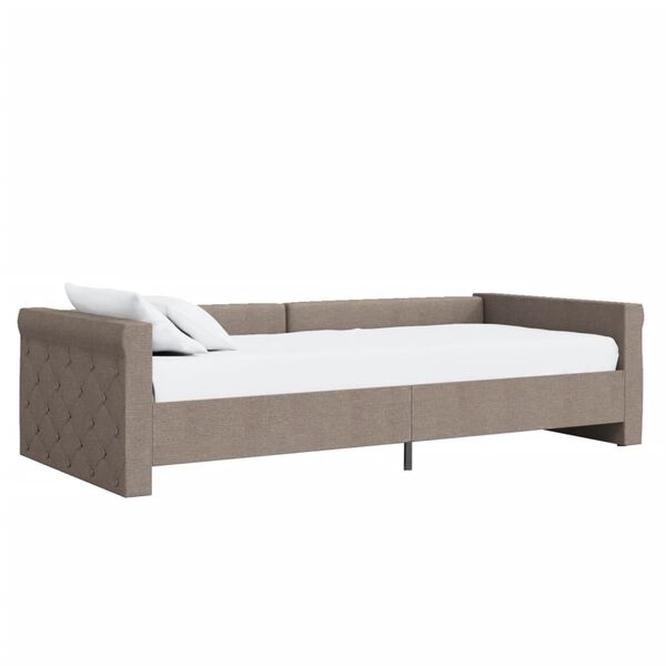 vidaXL Sof&aacute;-cama c/ colch&atilde;o e USB 90x200 cm tecido cinza-acastanhado