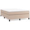 vidaXL Cama com molas/colch&atilde;o 140x190 cm couro artificial cappuccino