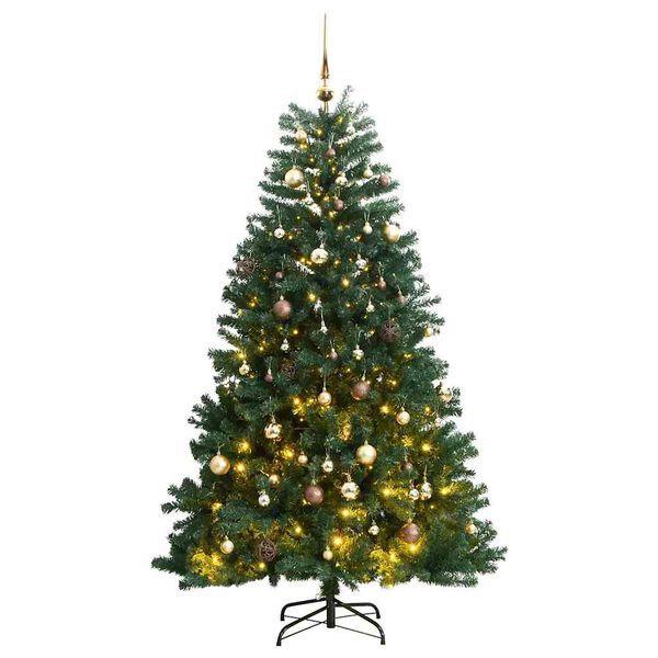 vidaXL &Aacute;rvore Natal artificial articulada c/ 300 luzes LED+bolas 210cm