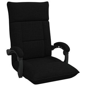 vidaXL Cadeira de ch&atilde;o ajust&aacute;vel Preto Tecido