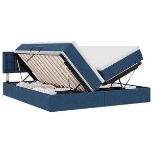 vidaXL Cama com luzes de tira LED Azul 180 x 200 cm tecido