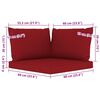 vidaXL 8 pcs conjunto lounge de jardim c/ almofad&otilde;es vermelho tinto