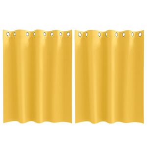 vidaXL Cortinas Blackout com Argolas 2 pcs Amarelo Mostarda