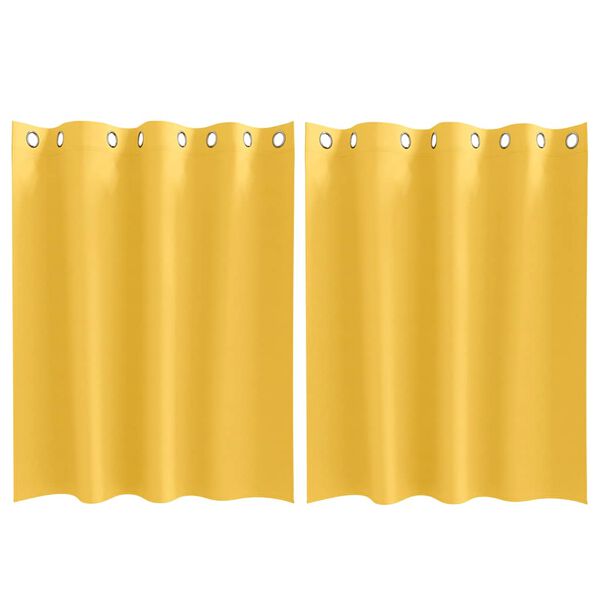vidaXL Cortinas Blackout com Argolas 2 pcs Amarelo Mostarda
