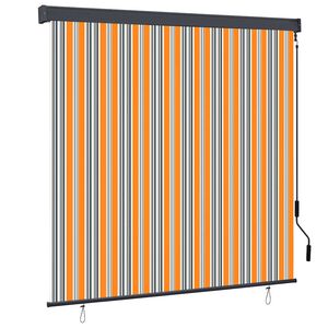 vidaXL Estores de rolo Amarelo e Azul 180 x 250 cm Tecido e Alum&iacute;nio