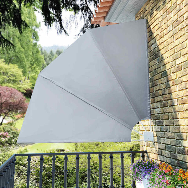 vidaXL Toldo lateral dobr&aacute;vel para varanda 210x210 cm cinzento