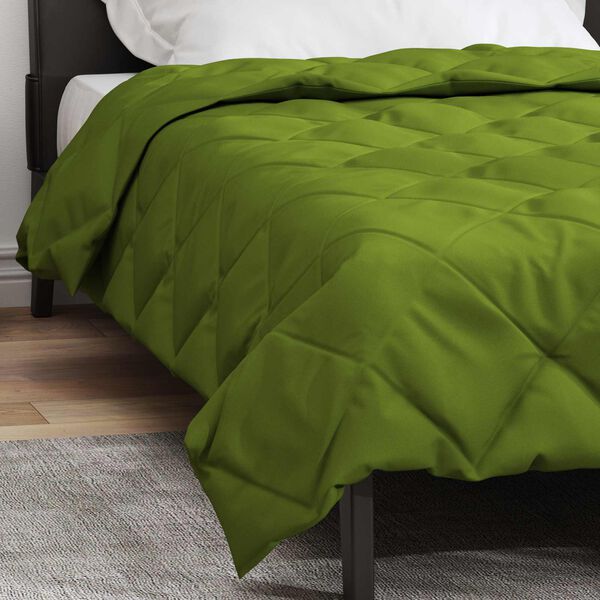 vidaXL Duvet de Ano Inteiro Verde 200 x 140 cm Microfibra
