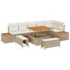 vidaXL Conjunto de Sof&aacute; de Jardim 9 unid. 8-N&uacute;mero de lugares Bege