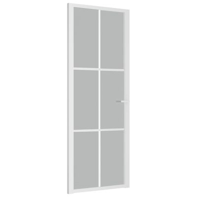 vidaXL Porta de interior 76x201,5 cm vidro fosco e alumínio branco