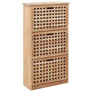 vidaXL Sapateira 55x20x104 cm madeira de nogueira maci&ccedil;a