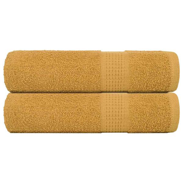vidaXL Toalhas de m&atilde;os FROGN 2 pcs 50x100 cm 360 g/m&sup2; ouro