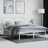 vidaXL Estrutura de cama com cabeceira 140x200 cm metal branco