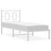 vidaXL Estrutura de cama sem colch&atilde;o com cabeceira 75x190 cm branco