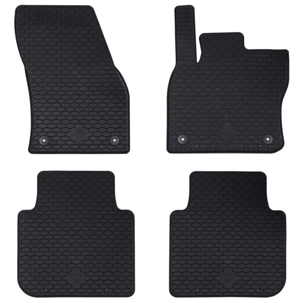 vidaXL Tapete de carro 4 pcs Preto Borracha