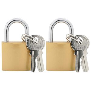 vidaXL U Lock com Chaves 2 unid. Lat&atilde;o Ferro
