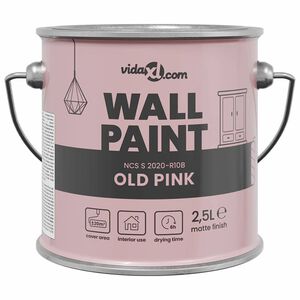 vidaXL Tinta de parede Rosa 2,5 L Impress&atilde;o em parede