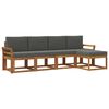vidaXL Conjunto de Sof&aacute;s para Exterior 5 unid. Natural e Antracite