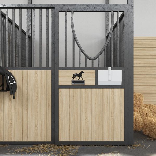 vidaXL Placa de identifica&ccedil;&atilde;o para est&aacute;bulo a&ccedil;o preto