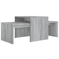 vidaXL Conjunto mesas centro 100x48x40cm derivad. madeira cinza sonoma