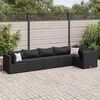 vidaXL 6 pcs conjunto lounge de jardim c/ almofad&otilde;es vime PE preto