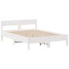 vidaXL Cama com estante sem colch&atilde;o 120x190 cm pinho maci&ccedil;o branco