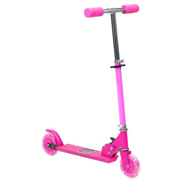vidaXL Trotinete infantil com 2 rodas guiador ajust&aacute;vel alum&iacute;nio rosa