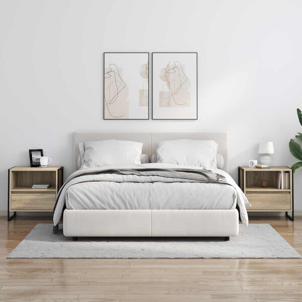 vidaXL Mesa-de-cabeceira Sonoma 50 x 39,5 x 50 cm Madeira processada