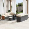 vidaXL Conjunto de Sof&aacute; de Jardim com almofada 11 pcs Preto e Creme