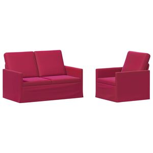 vidaXL Conjunto de Sof&aacute;s 2 pcs Vinho Vermelho Veludo (V)