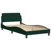 vidaXL Estrutura de cama Dover 100x200 cm veludo verde-escuro