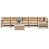 vidaXL 7 pcs conjunto lounge de jardim c/ almofad&otilde;es pinho maci&ccedil;o