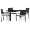 vidaXL Conjunto de Jantar para Jardim 5 unid. Preto e Cinza Claro
