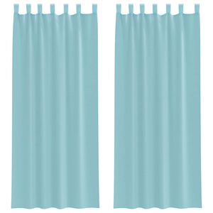 vidaXL Cortinas de voile com bolsos para var&atilde;o 2 pcs turquesa