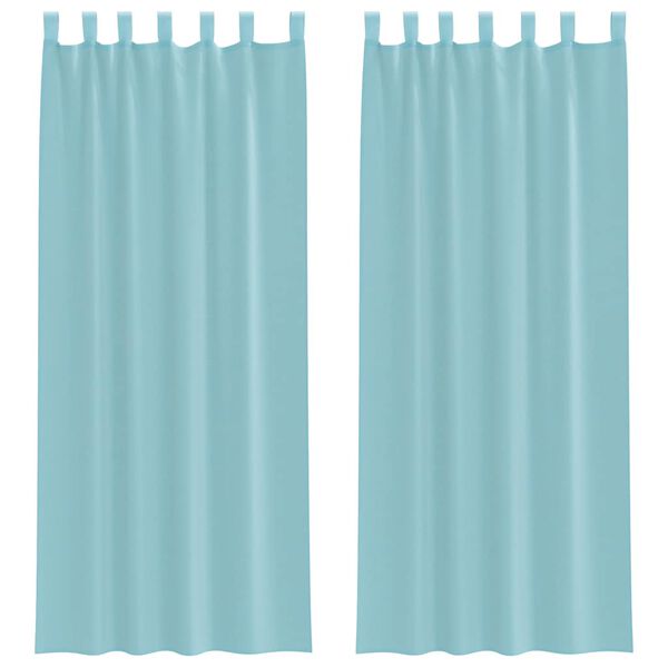 vidaXL Cortinas de voile com bolsos para var&atilde;o 2 pcs turquesa