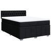 vidaXL Cama com molas/colch&atilde;o 140x200 cm tecido preto