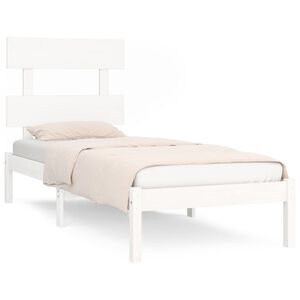 vidaXL Estrutura de cama 100x200 cm madeira maci&ccedil;a branco