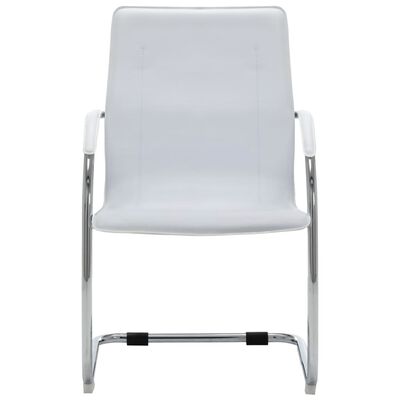 vidaXL Cadeira de escritório cantilever em couro artificial branco
