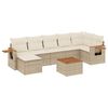 vidaXL 8 pcs conjunto de sof&aacute;s p/ jardim com almofad&otilde;es vime PE bege