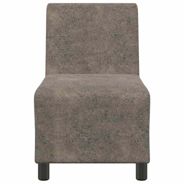 vidaXL Poltrona sem bra&ccedil;os em camur&ccedil;a artificial 55 cm cinza-escuro