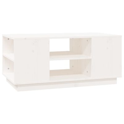 vidaXL Mesa de centro 90x49x40,5 cm madeira de pinho maciça branco