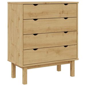vidaXL Arm&aacute;rio de gavetas OTTA 76,5x39,5x90 cm pinho maci&ccedil;o
