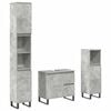 vidaXL 3 pcs conj. m&oacute;veis casa banho derivados madeira cinza cimento