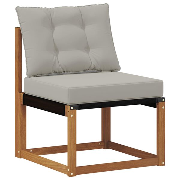 vidaXL Conjunto de Sof&aacute;s para Exterior 3 pcs Cinza Natural e Claro