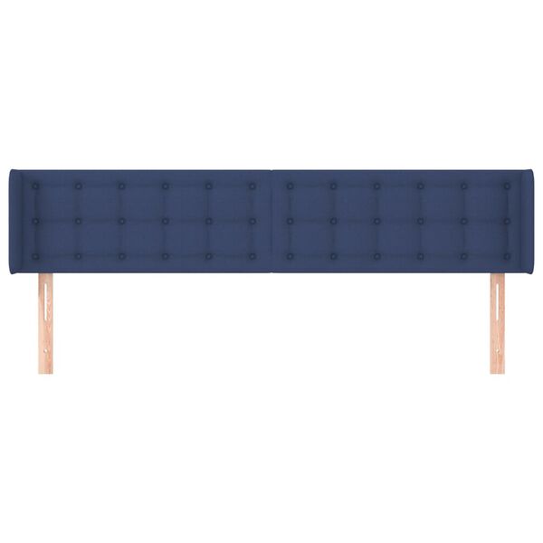 vidaXL Cabeceira de cama c/ abas tecido 183x16x78/88 cm azul