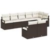 vidaXL Conjunto de Sof&aacute; de Jardim 8 unid. Marrom e Branco vime PE
