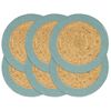 vidaXL Individuais de mesa 6 pcs juta e algod&atilde;o 38 cm natural e verde
