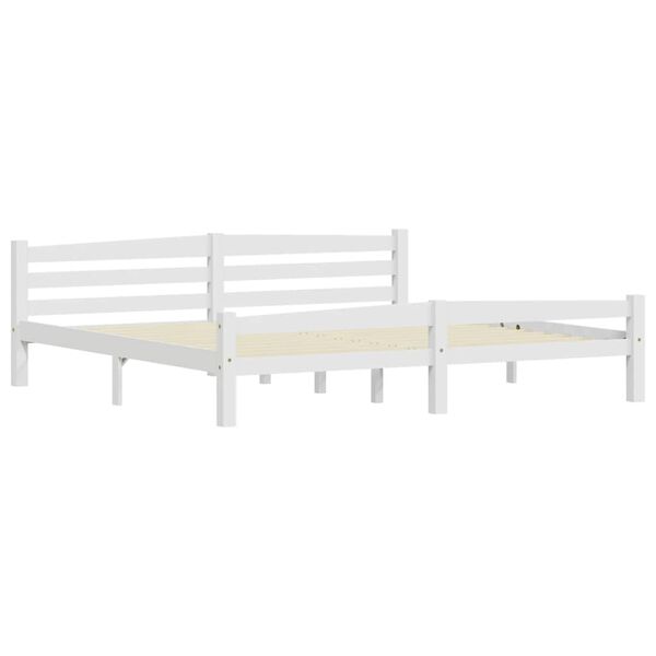 vidaXL Estrutura de cama 200x200 cm pinho maci&ccedil;o branco