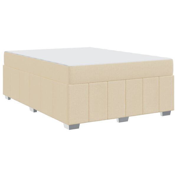 vidaXL Estrutura da Cama com colch&atilde;o Creme 140 x 200 cm tecido