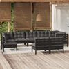 vidaXL 9 pcs conjunto lounge jardim c/ almofad&otilde;es pinho maci&ccedil;o preto