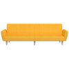vidaXL Sof&aacute;-cama de 2 lugares tecido amarelo